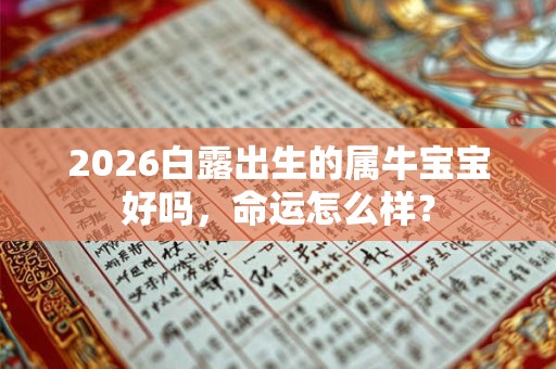 2026白露出生的属牛宝宝好吗,命运怎么样? 2026白露出生的属牛宝宝好吗,命运怎么样?