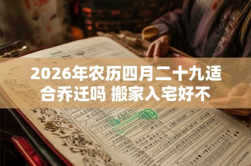 2026年农历四月二十九适合乔迁吗 搬家入宅好不