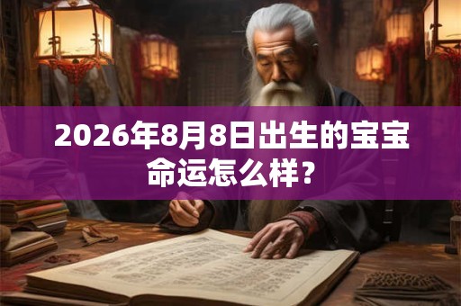 2026年8月8日出生的宝宝命运怎么样？