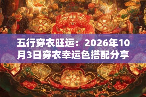 五行穿衣旺运:2026年10月3日穿衣幸运色搭配分享 五行穿衣旺运:2026年10月3日穿衣幸运色搭配分享