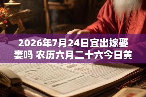 2026年7月24日宜出嫁娶妻吗 农历六月二十六今日黄历