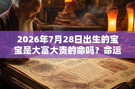 2026年7月28日出生的宝宝是大富大贵的命吗?命运如何? 2026年7月28日出生的宝宝是大富大贵的命吗?命运如何?