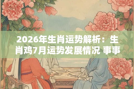 2026年生肖运势解析：生肖鸡7月运势发展情况 事事顺利高枕无忧