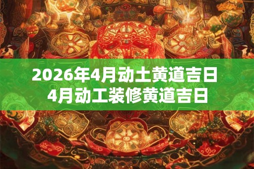 2026年4月动土黄道吉日 4月动工装修黄道吉日