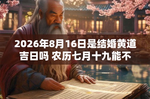 2026年8月16日是结婚黄道吉日吗 农历七月十九能不能办婚礼