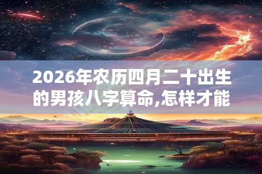 2026年农历四月二十出生的男孩八字算命,怎样才能起好名字