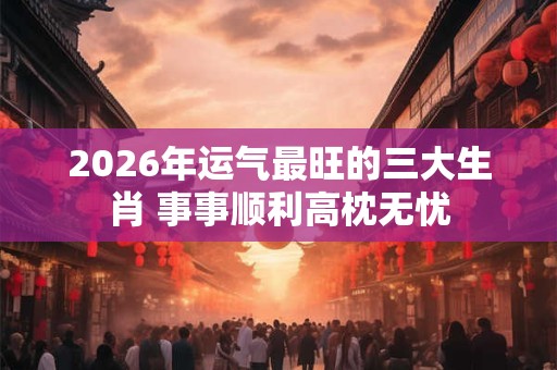 2026年运气最旺的三大生肖 事事顺利高枕无忧