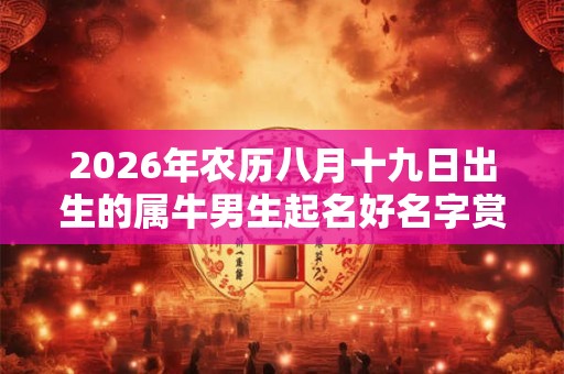 2026年农历八月十九日出生的属牛男生起名好名字赏析