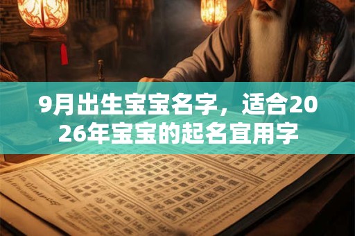 9月出生宝宝名字，适合2026年宝宝的起名宜用字