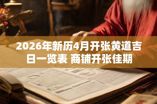2026年新历4月开张黄道吉日一览表 商铺开张佳期