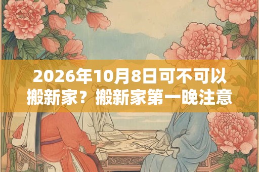2026年10月8日可不可以搬新家？搬新家第一晚注意事项