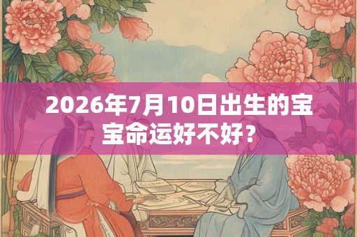 2026年7月10日出生的宝宝命运好不好？