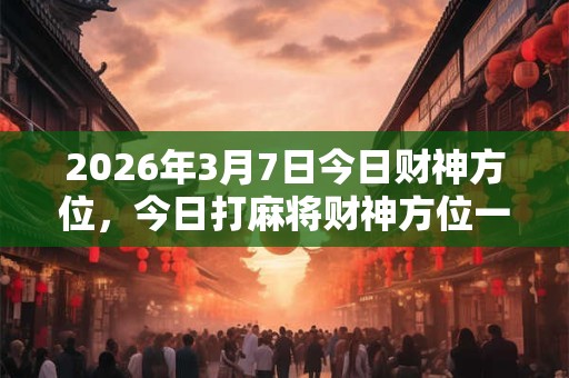 2026年3月7日今日财神方位，今日打麻将财神方位一览表