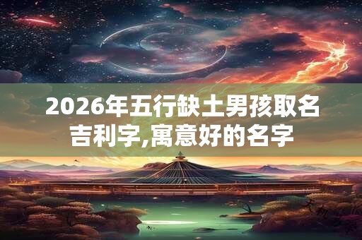 2026年五行缺土男孩取名吉利字,寓意好的名字