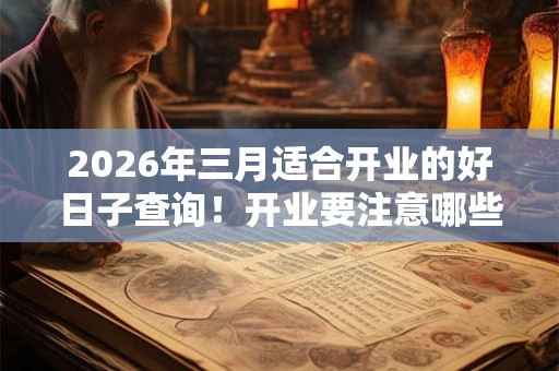 2026年三月适合开业的好日子查询！开业要注意哪些事情？