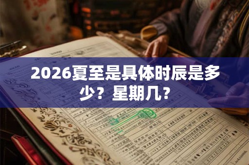 2026夏至是具体时辰是多少？星期几？