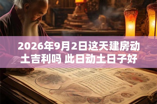 2026年9月2日这天建房动土吉利吗 此日动土日子好吗 2026年9月2日这天建房动土吉利吗 此日动土日子好吗