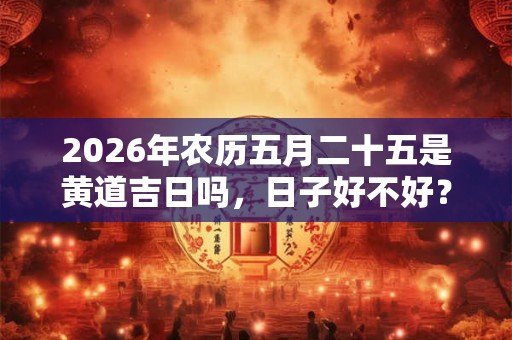2026年农历五月二十五是黄道吉日吗，日子好不好？