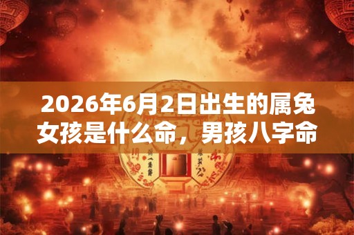 2026年6月2日出生的属兔女孩是什么命,男孩八字命运分析 2026年6月2日出生的属兔女孩是什么命,男孩八字命运分析