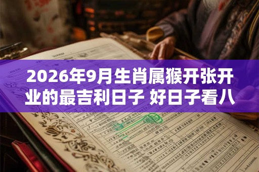 2026年9月生肖属猴开张开业的最吉利日子 好日子看八字