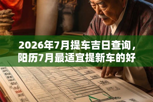2026年7月提车吉日查询，阳历7月最适宜提新车的好日子！