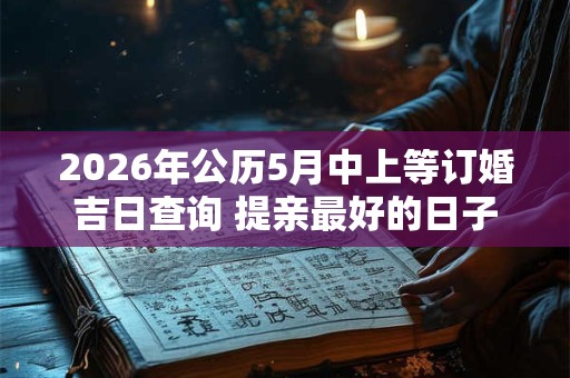 2026年公历5月中上等订婚吉日查询 提亲最好的日子