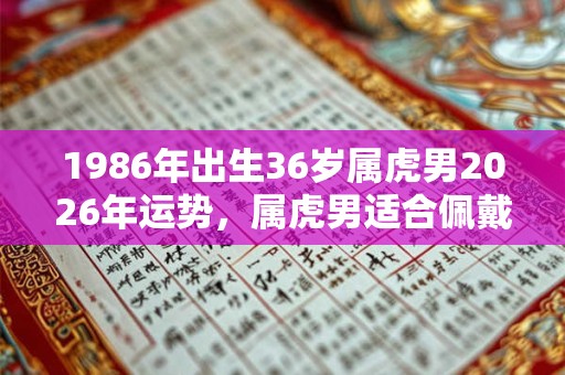 1986年出生36岁属虎男2026年运势，属虎男适合佩戴什么首饰？