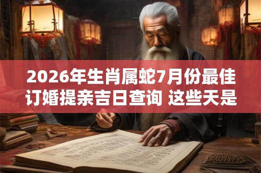 2026年生肖属蛇7月份最佳订婚提亲吉日查询 这些天是好日子