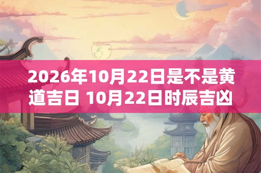 2026年10月22日是不是黄道吉日 10月22日时辰吉凶