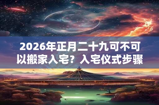 2026年正月二十九可不可以搬家入宅?入宅仪式步骤是什么? 2026年正月二十九可不可以搬家入宅?入宅仪式步骤是什么?