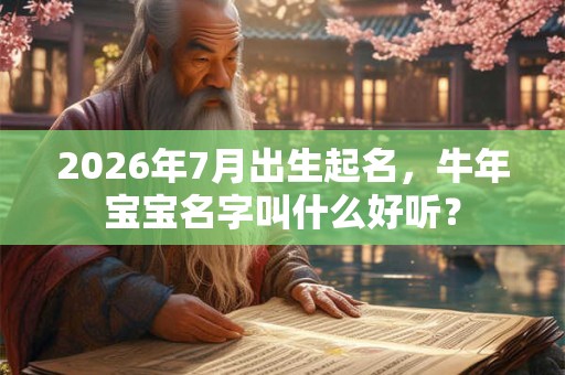 2026年7月出生起名，牛年宝宝名字叫什么好听？