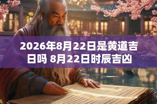 2026年8月22日是黄道吉日吗 8月22日时辰吉凶 2026年8月22日是黄道吉日吗 8月22日时辰吉凶