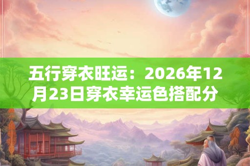 五行穿衣旺运:2026年12月23日穿衣幸运色搭配分享 五行穿衣旺运:2026年12月23日穿衣幸运色搭配分享