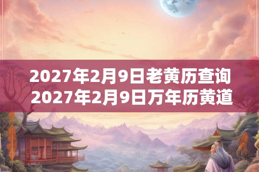 2027年2月9日老黄历查询 2027年2月9日万年历黄道吉日
