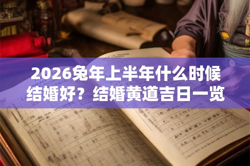 2026兔年上半年什么时候结婚好？结婚黄道吉日一览表