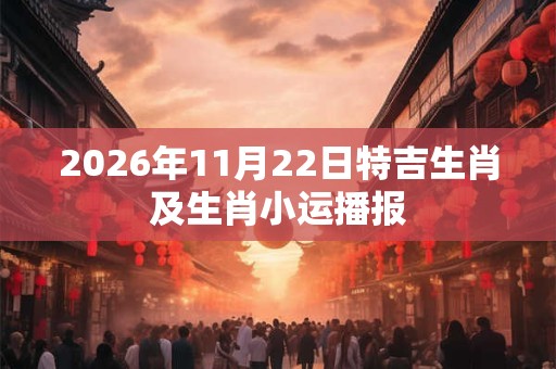 2026年11月22日特吉生肖及生肖小运播报