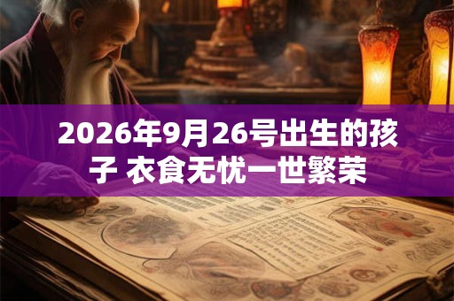 2026年9月26号出生的孩子 衣食无忧一世繁荣 2026年9月26号出生的孩子 衣食无忧一世繁荣