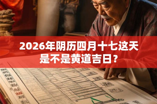 2026年阴历四月十七这天是不是黄道吉日？