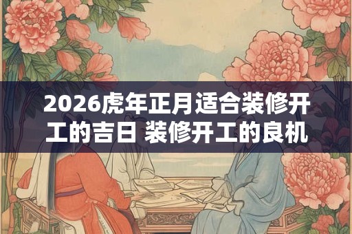 2026虎年正月适合装修开工的吉日 装修开工的良机 2026虎年正月适合装修开工的吉日 装修开工的良机