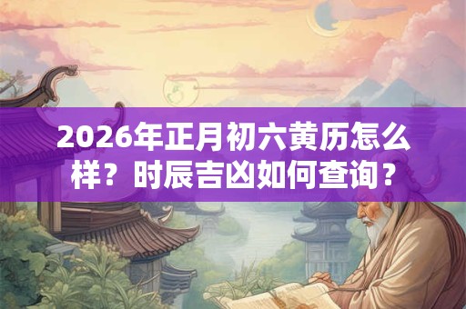 2026年正月初六黄历怎么样？时辰吉凶如何查询？