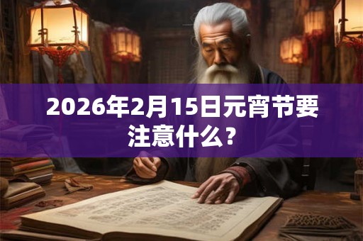 2026年2月15日元宵节要注意什么？
