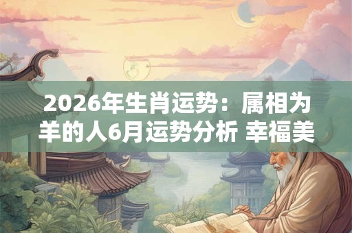 2026年生肖运势:属相为羊的人6月运势分析 幸福美满心想事成 2026年生肖运势:属相为羊的人6月运势分析 幸福美满心想事成