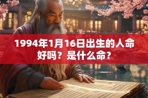 1994年1月16日出生的人命好吗?是什么命? 1994年1月16日出生的人命好吗?是什么命?