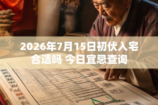 2026年7月15日初伏入宅合适吗 今日宜忌查询