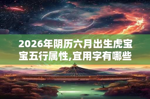 2026年阴历六月出生虎宝宝五行属性,宜用字有哪些 2026年阴历六月出生虎宝宝五行属性,宜用字有哪些