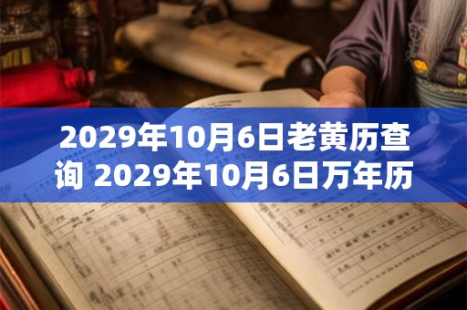2029年10月6日老黄历查询 2029年10月6日万年历黄道吉日