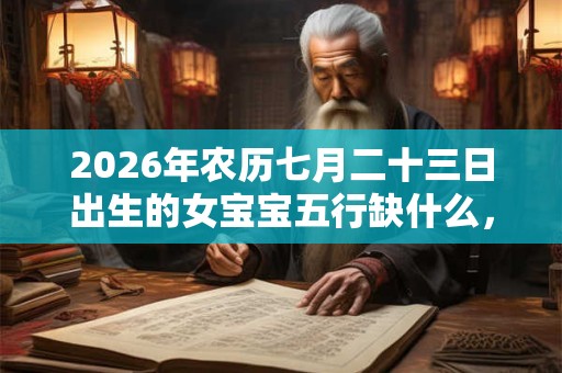 2026年农历七月二十三日出生的女宝宝五行缺什么，取什么名字好