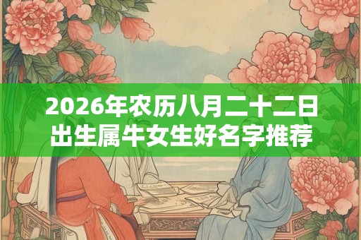 2026年农历八月二十二日出生属牛女生好名字推荐