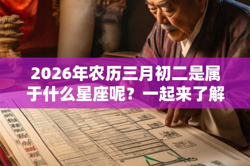 2026年农历三月初二是属于什么星座呢？一起来了解一下吧！