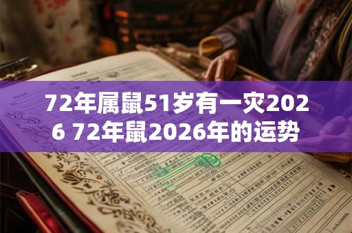 72年属鼠51岁有一灾2026 72年鼠2026年的运势 72年属鼠51岁有一灾2026 72年鼠2026年的运势